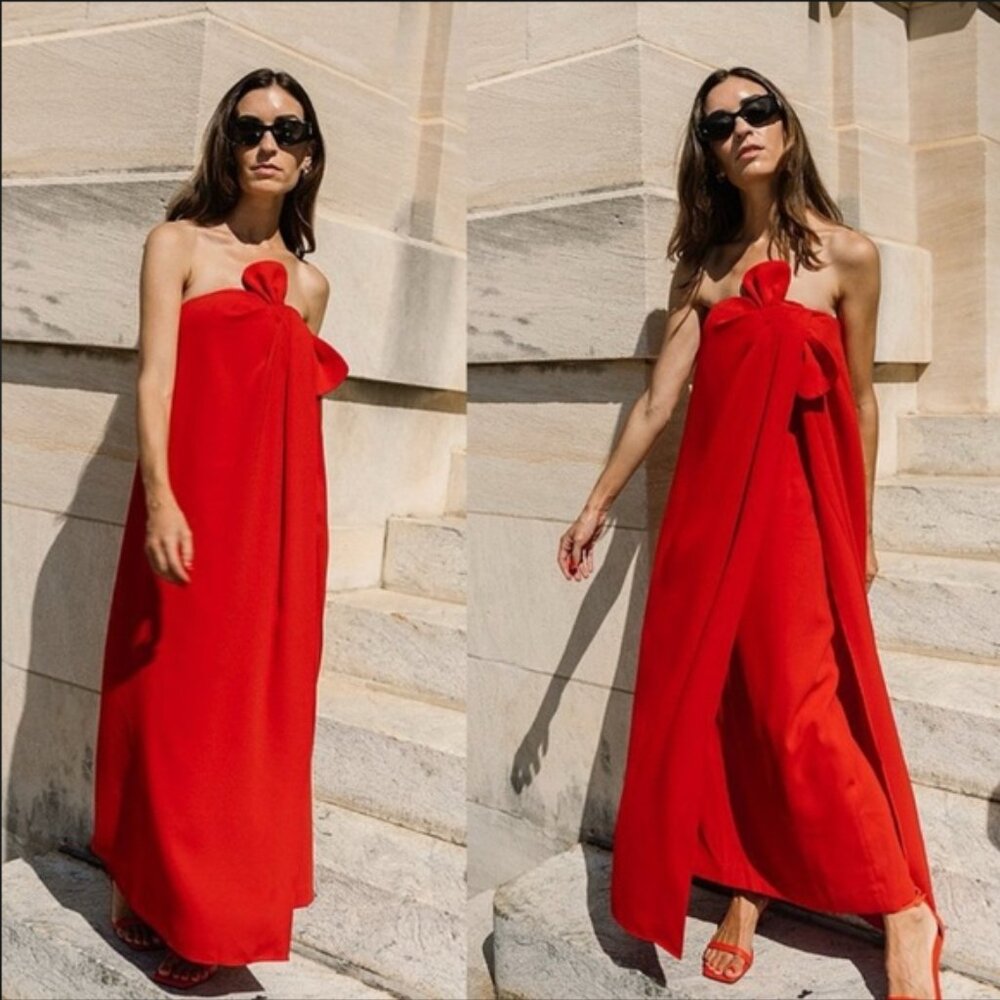 🏷Antonio Melani x Elizabeth Damrich Radziwill Full Length Strapless Crepe Dress